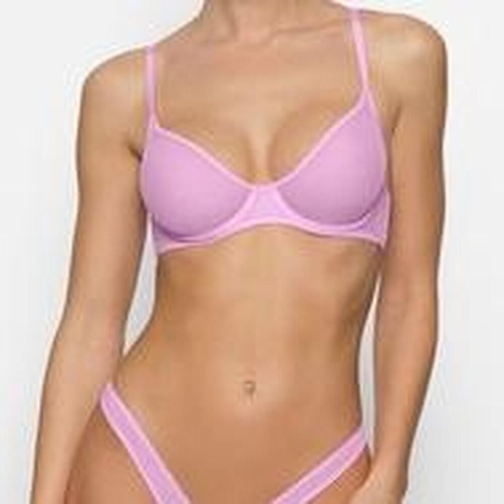 Skims Women's Pink and Purple Bra